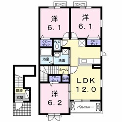 ロータス南島田Ｂの物件間取画像